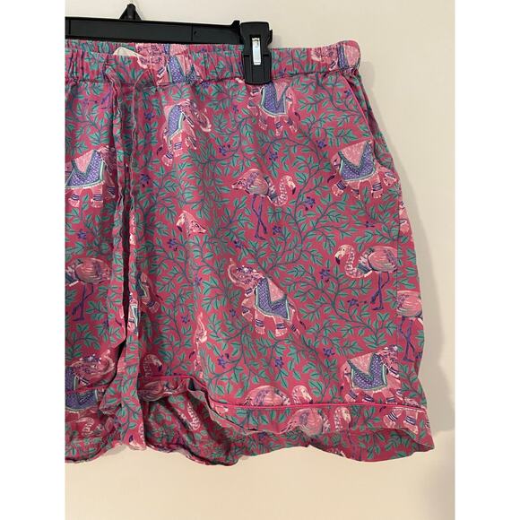 Printfresh Pink Purple Flamenco Shorts Indian Flamingo Elephant GUC 3X Pajama - Picture 2 of 8